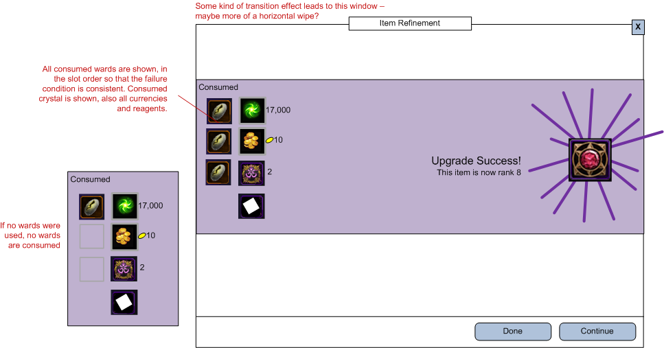 Wireframe: Revisited final success showing wards